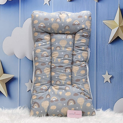 "Born in 2026" Newborn Baby Carry Nest - Soft Poly Cotton | Grey