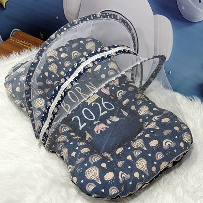 "Born In 2026" Baby 8 PC'S Bedding Set - (Navy Blue) | Large