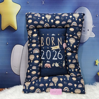 "Born In 2026" Baby 8 PC'S Bedding Set - (Navy Blue) | Large