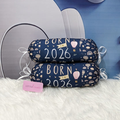 "Born In 2026" Baby 8 PC'S Bedding Set - (Navy Blue) | Large