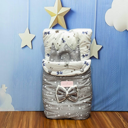 Starry Dreams Baby Bedding Set - 8 Pieces (Grey) | Large