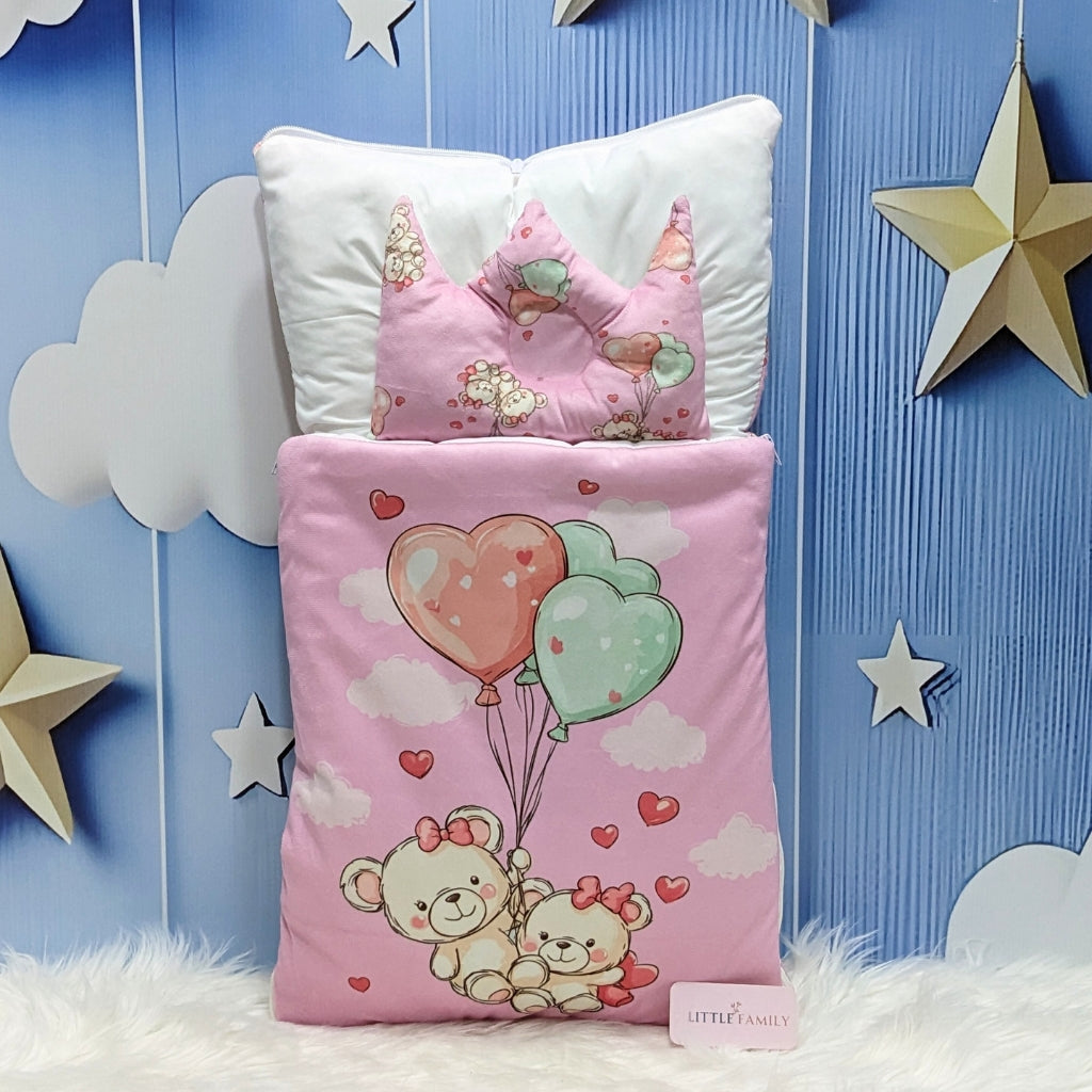 Velvet Baby Carry Nest – Pink | Teddy Love Edition