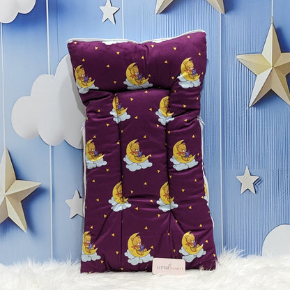 Velvet Baby Carry Nest – Berry Purple | Teddy on Moon Edition