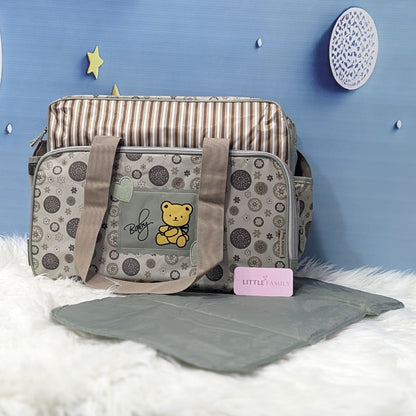 2-Piece Baby Diaper Bag Set with Changing Mat - Brown