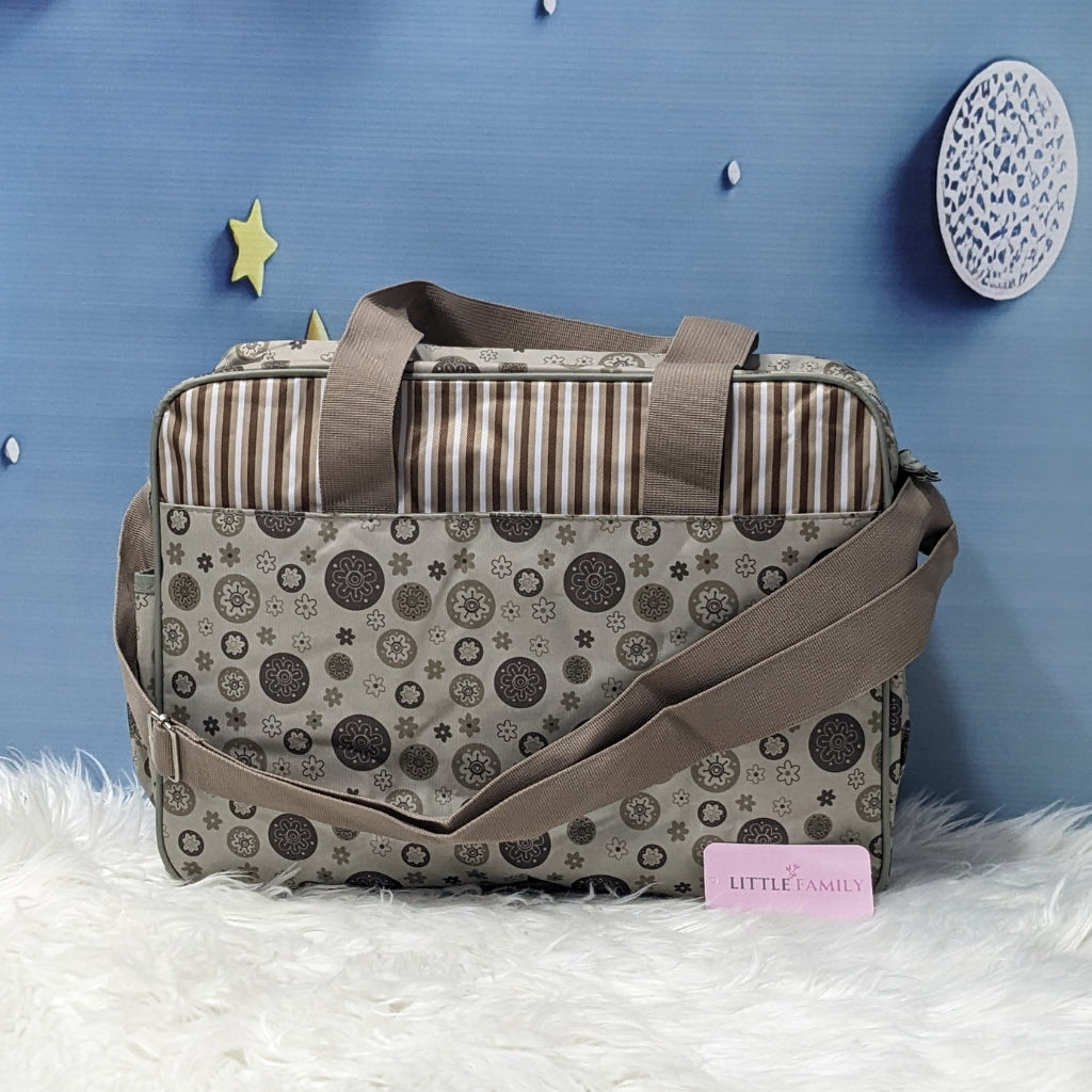 2-Piece Baby Diaper Bag Set with Changing Mat - Brown