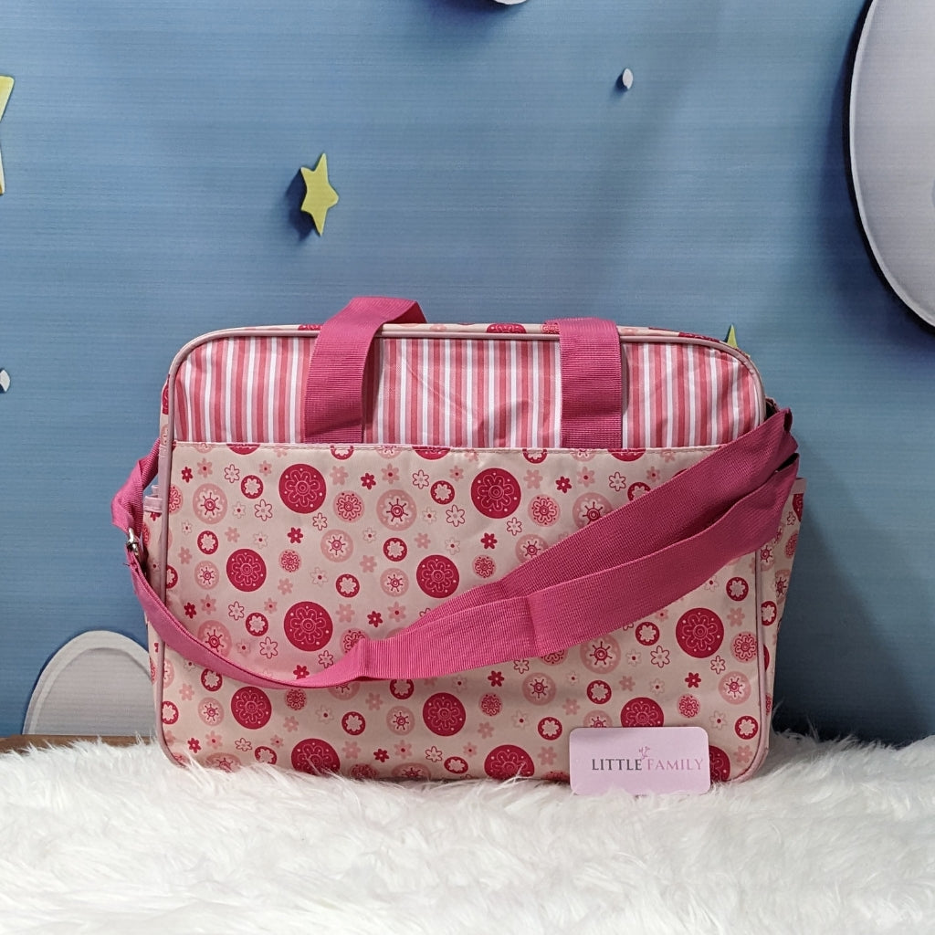 2-Piece Baby Diaper Bag Set with Changing Mat - Pink