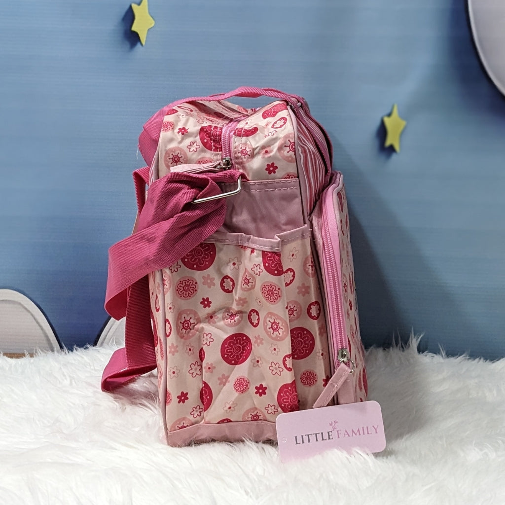 2-Piece Baby Diaper Bag Set with Changing Mat - Pink