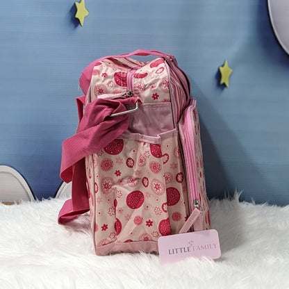 2-Piece Baby Diaper Bag Set with Changing Mat - Pink