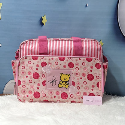 2-Piece Baby Diaper Bag Set with Changing Mat - Pink