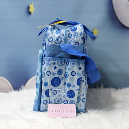 2-Piece Baby Diaper Bag Set with Changing Mat - Blue