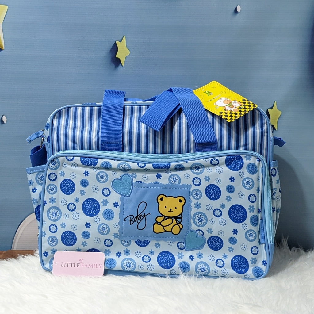 2-Piece Baby Diaper Bag Set with Changing Mat - Blue