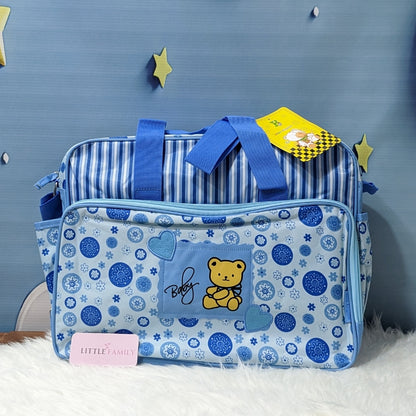 2-Piece Baby Diaper Bag Set with Changing Mat - Blue