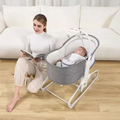 Mastela 4-in-1 Baby Cradle Swing with Adjustable Backrest & Mosquito Net