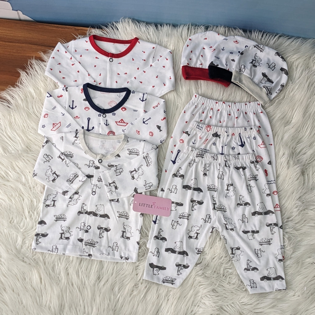 Premium 3-Piece Cotton Outfit Set – Pack of 3