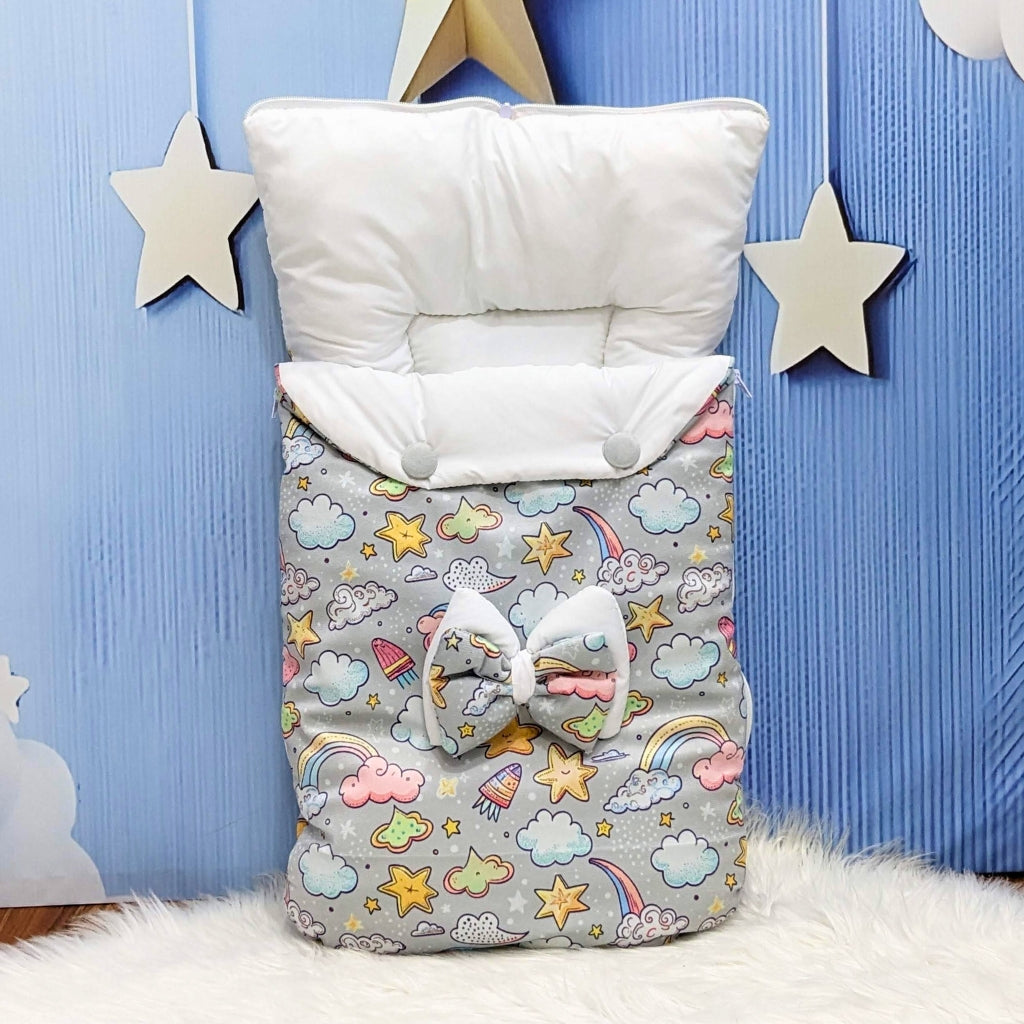 Premium Velvet Cloudy Dreams Bedding Set - 8 Pieces (Light Grey) | Large