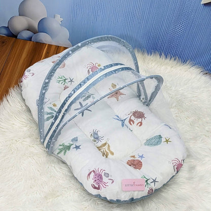 Starry Dreams Baby Bedding Set - 8 Pieces (Blue Gray) | Large