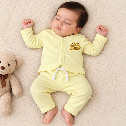 Premium 2-Piece Baby Night Suit | "Little Star" Print - Yellow