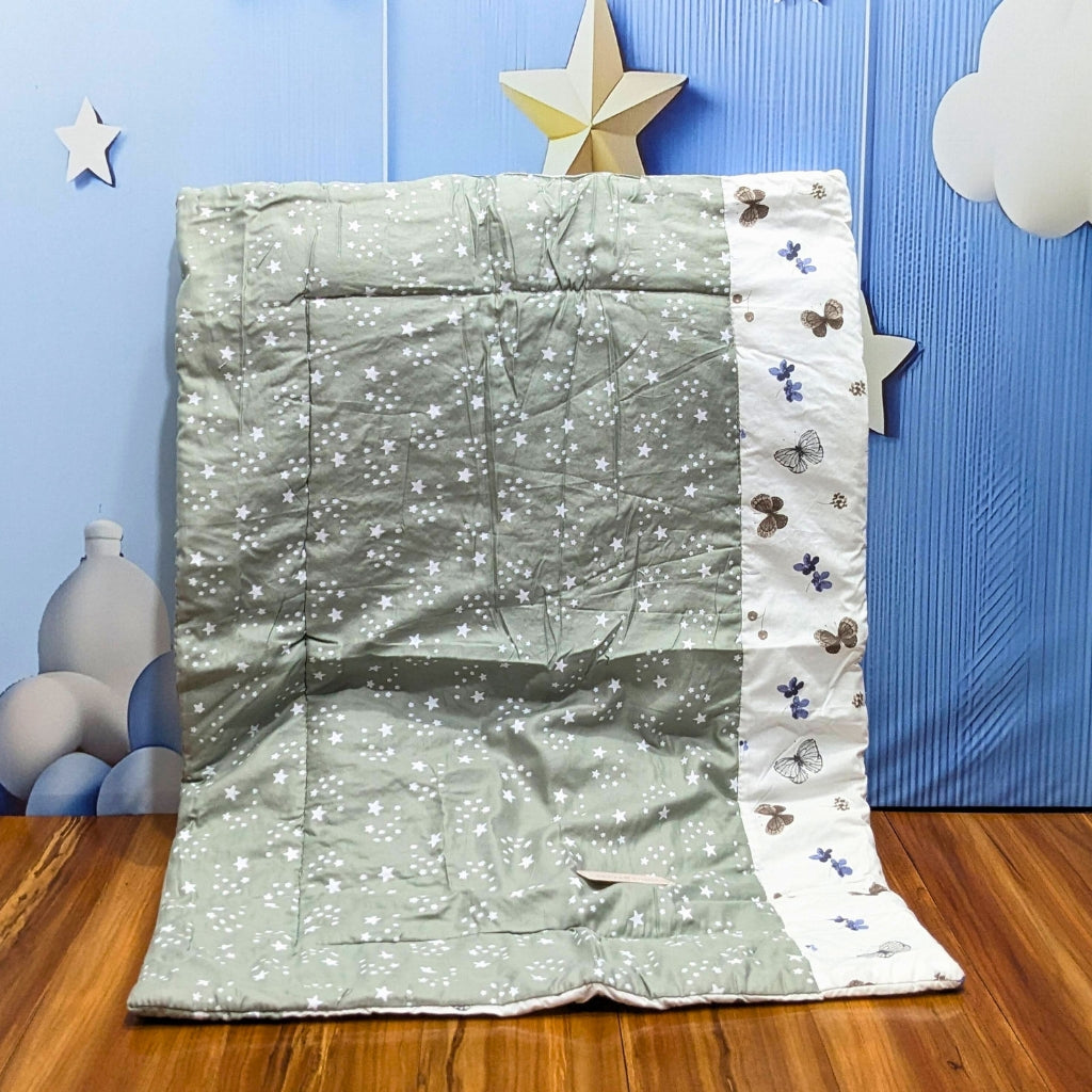 Starry Dreams Baby Bedding Set - 8 Pieces (Olive Grey) | Large