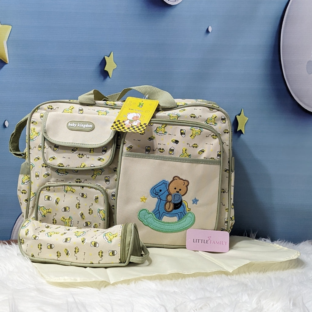 3-Piece Baby Diaper Bag Set with Changing Mat & Bottle Holder