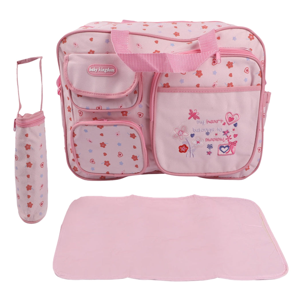 3-Piece Baby Diaper Bag Set with Changing Mat & Bottle Holder
