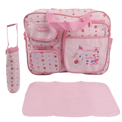 3-Piece Baby Diaper Bag Set with Changing Mat & Bottle Holder