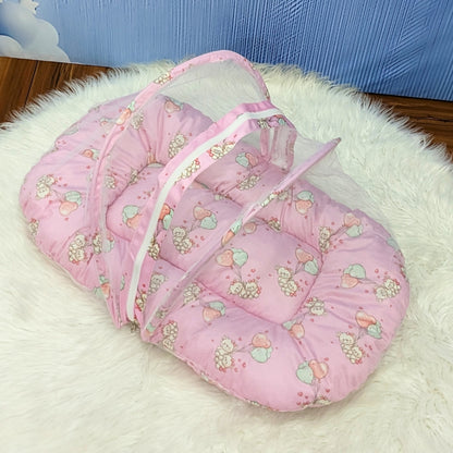 Premium Velvet Teddy Love Bedding Set - 8 Pieces (Pink) | Large