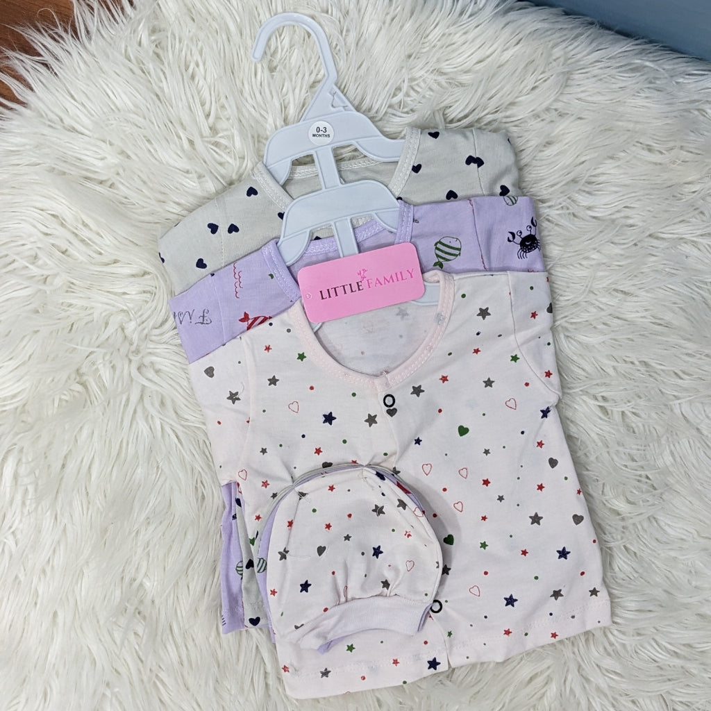 Premium 3-Piece Cotton Outfit Set – Pack of 3