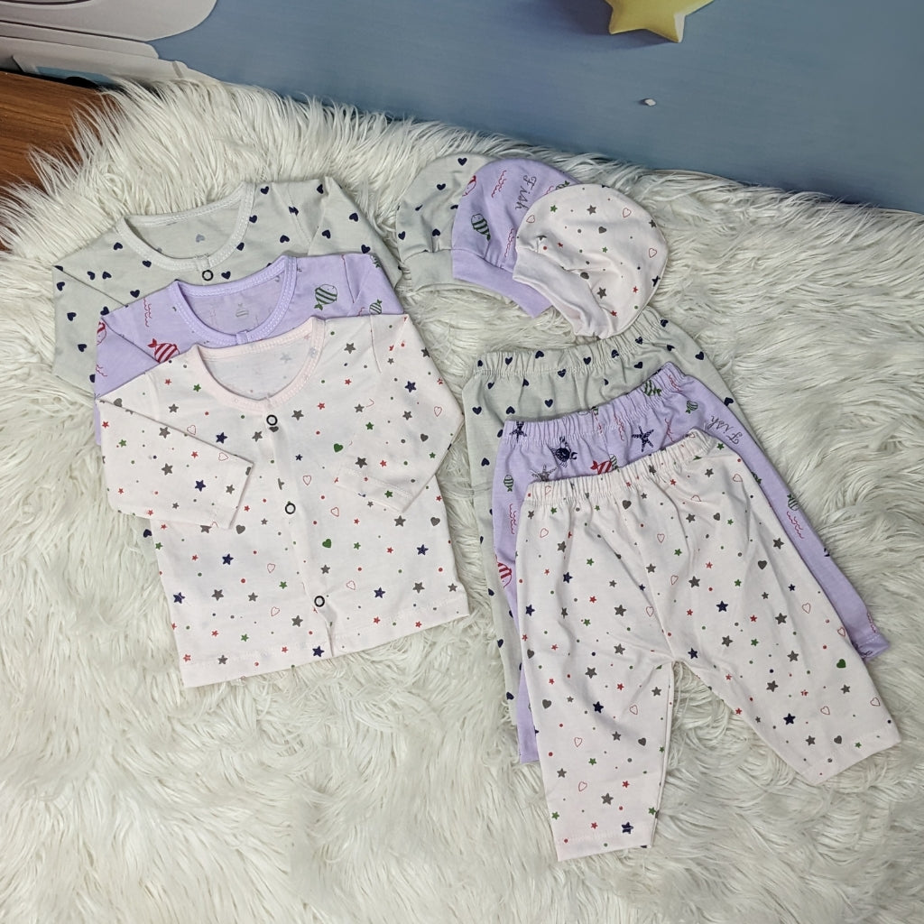 Premium 3-Piece Cotton Outfit Set – Pack of 3