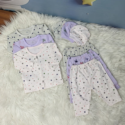 Premium 3-Piece Cotton Outfit Set – Pack of 3