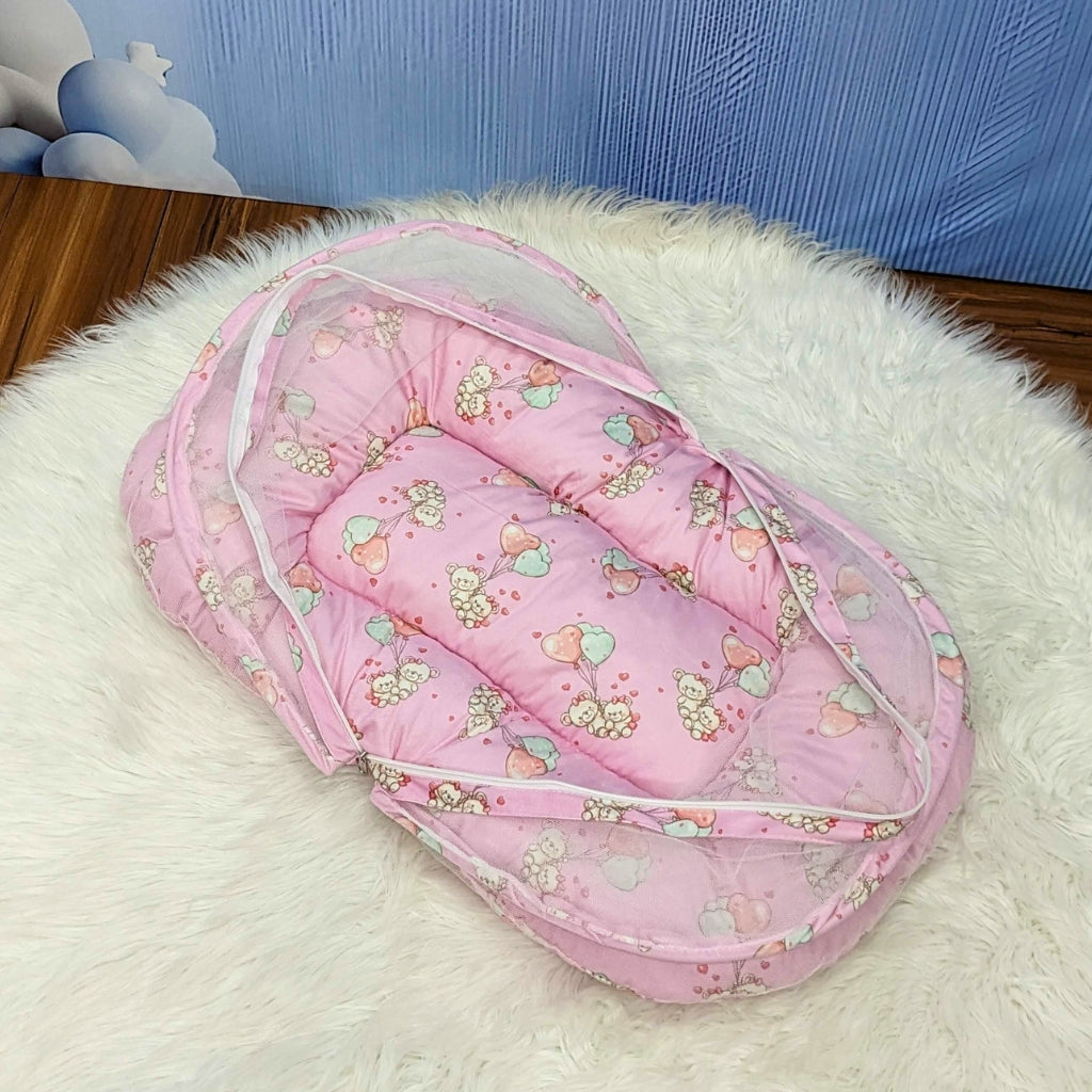 Premium Velvet Teddy Love Bedding Set - 8 Pieces (Pink) | Large