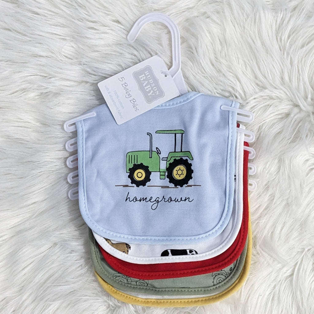 Premium Soft Cotton Absorbent Baby Bibs – 5-Piece | Jeep