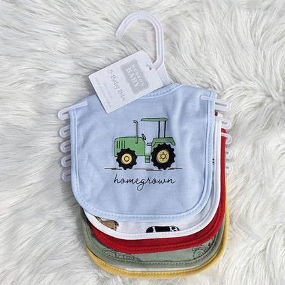 Premium Soft Cotton Absorbent Baby Bibs – 5-Piece | Jeep