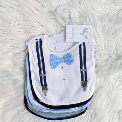 Premium Soft Cotton Absorbent Baby Bibs – 5-Piece | White Formal