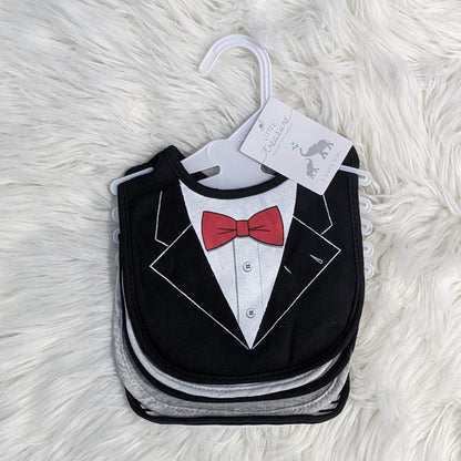 Premium Soft Cotton Absorbent Baby Bibs – 5-Piece | Black Formal