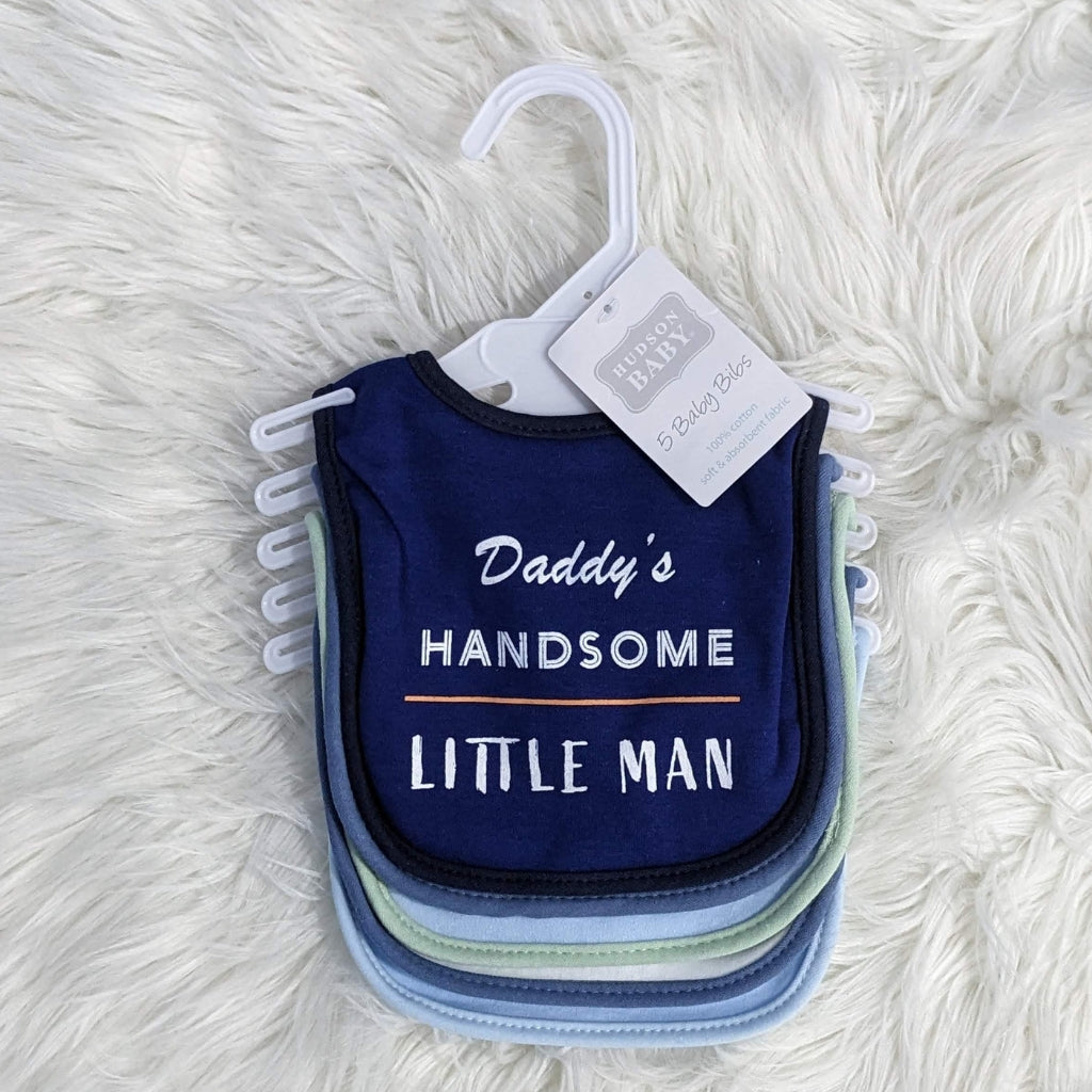 Premium Soft Cotton Absorbent Baby Bibs – 5-Piece | Handsome Little Man