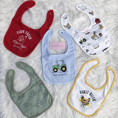Premium Soft Cotton Absorbent Baby Bibs – 5-Piece | Jeep
