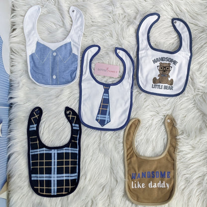 Premium Soft Cotton Absorbent Baby Bibs – 5-Piece | Formal