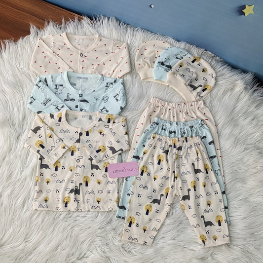 Premium 3-Piece Cotton Outfit Set – Pack of 3