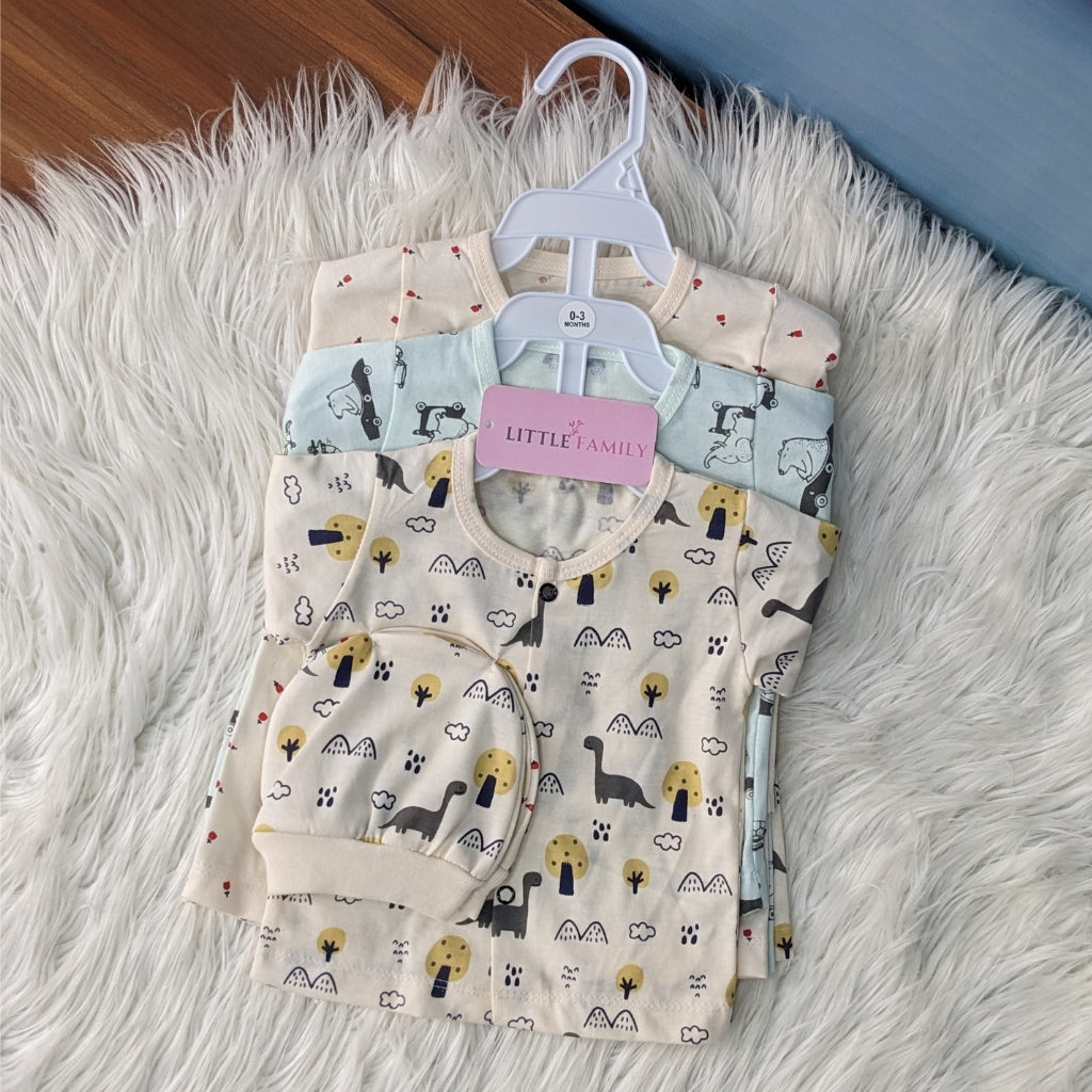 Premium 3-Piece Cotton Outfit Set – Pack of 3