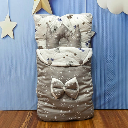 Starry Dreams Baby Bedding Set - 8 Pieces (Charcoal Grey) | Large