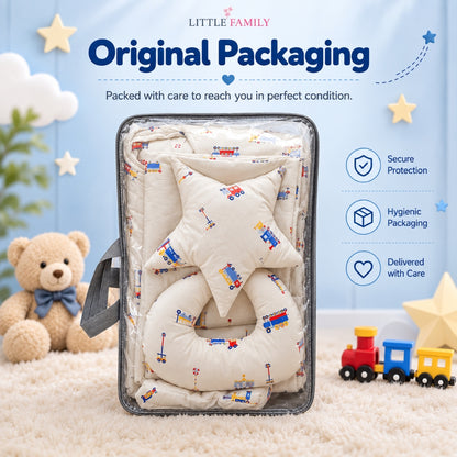 Premium Baby Cot Bedding Set - Little Train