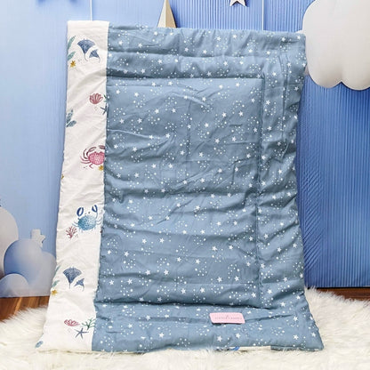 Starry Dreams Baby Bedding Set - 8 Pieces (Blue Gray) | Large