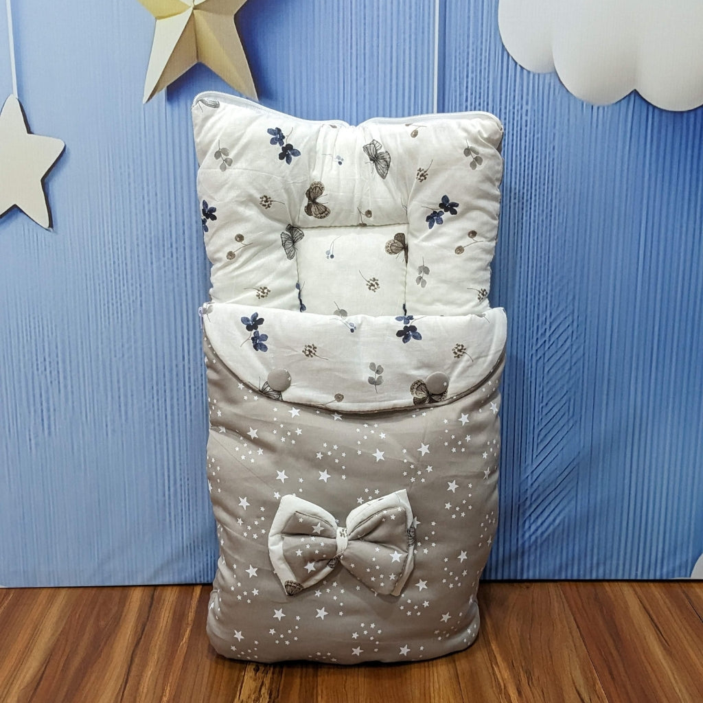 Starry Dreams Baby Bedding Set - 8 Pieces (Dusty Grey) | Large
