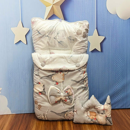 Grey Snowman Baby Bedding Set - 8 Pieces (Large)