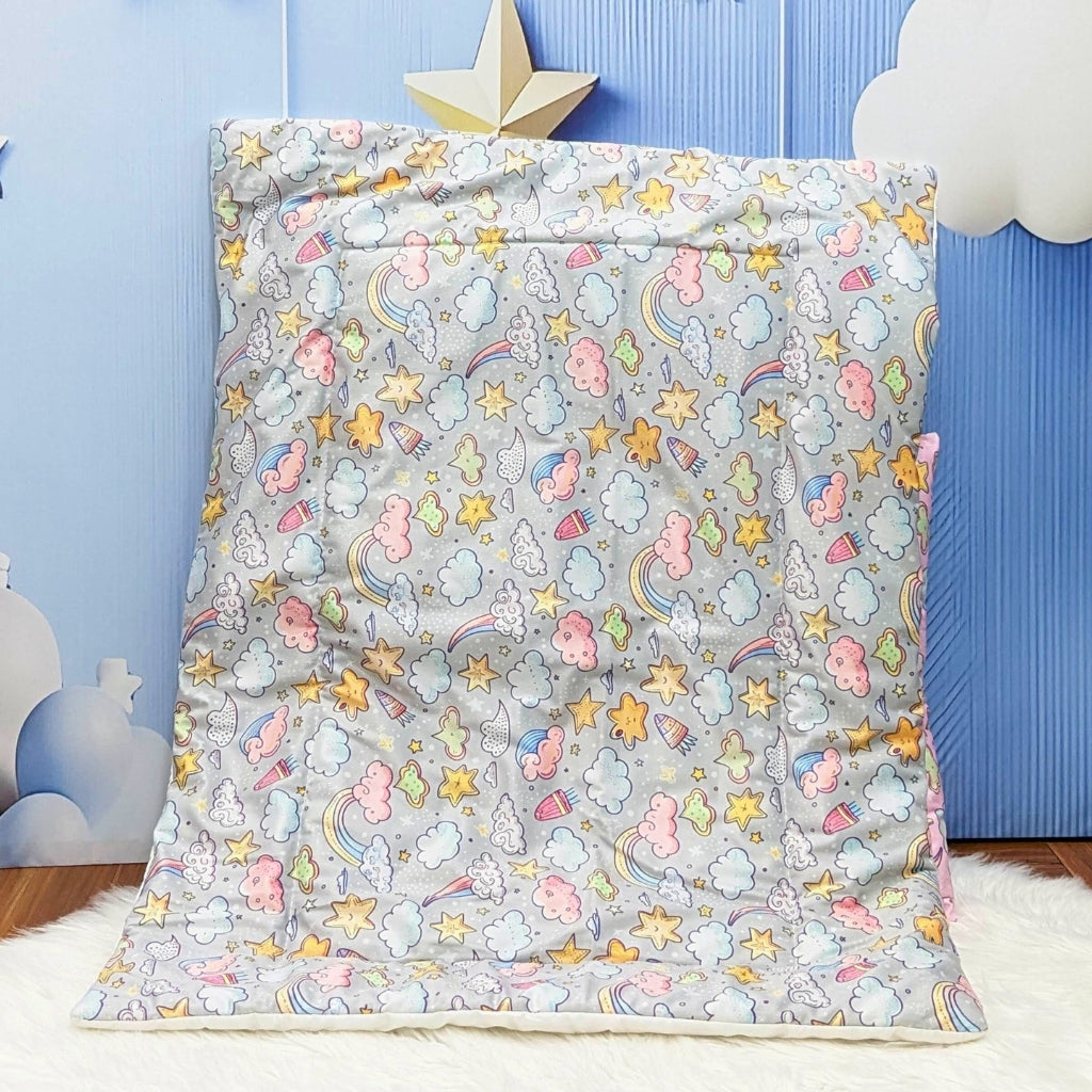 Premium Velvet Cloudy Dreams Bedding Set - 8 Pieces (Light Grey) | Large