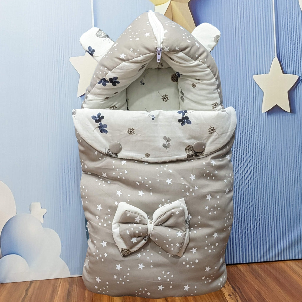 Starry Dreams Baby Bedding Set - 8 Pieces (Dusty Grey) | Large