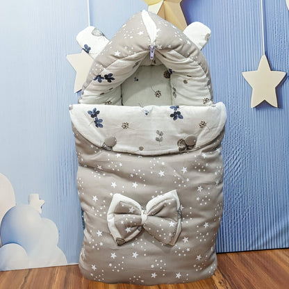 Starry Dreams Baby Bedding Set - 8 Pieces (Dusty Grey) | Large
