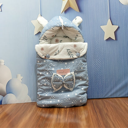 Starry Dreams Baby Bedding Set - 8 Pieces (Blue Grey) | Large