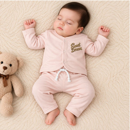 Premium 2-Piece Baby Night Suit | "Sweet Dream" Print - Skin