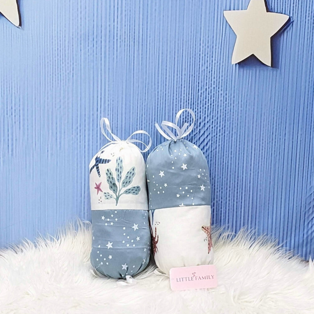 Starry Dreams Baby Bedding Set - 8 Pieces (Blue Gray) | Large